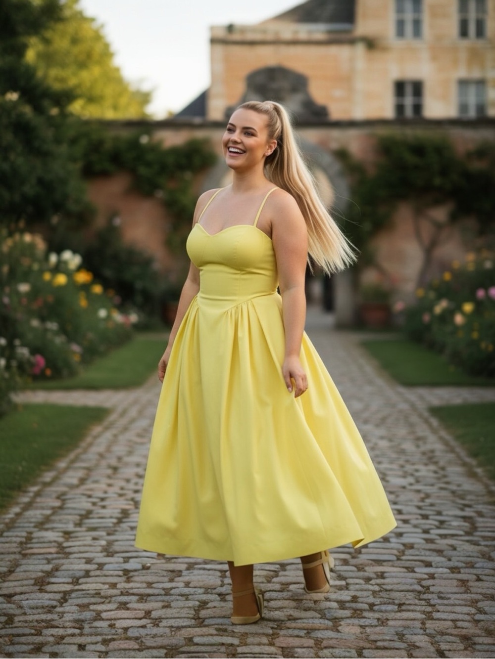 Fun Bright Yellow Fit and Flare Party Dress New With Tags 3X
